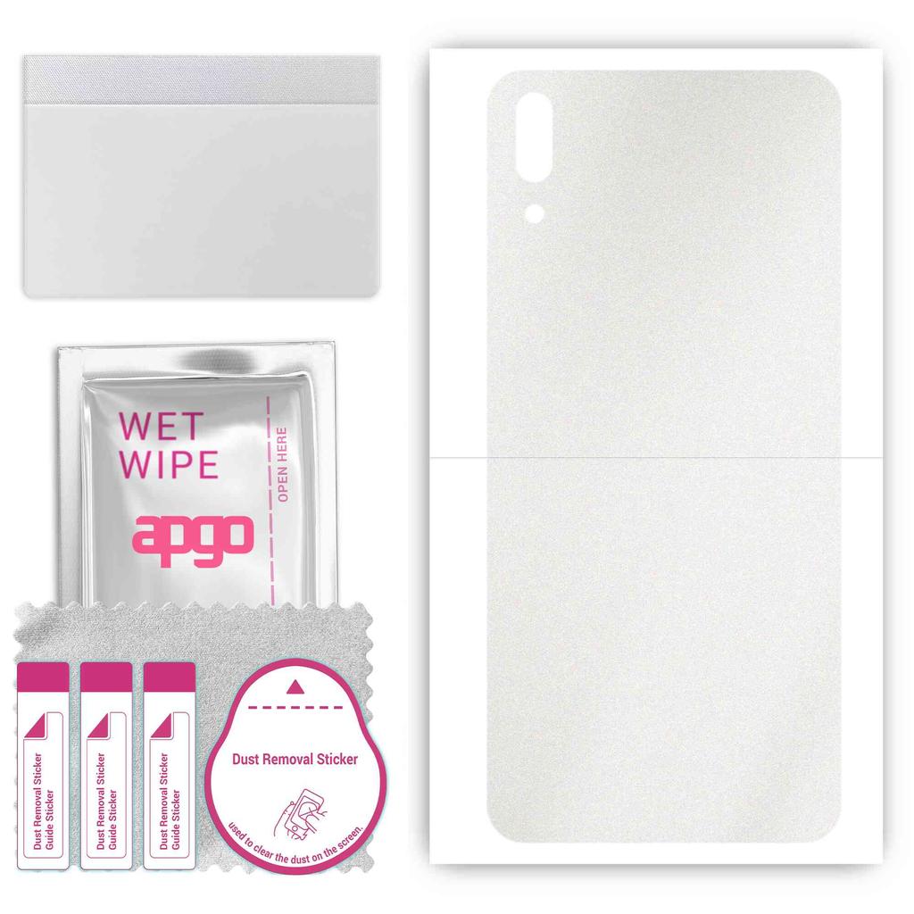 apgo Protective Skin Sticker for the back compatible with Huawei Enjoy 9e, Wrap Film, Foil, Vinyl - Pattern Matte Transparent