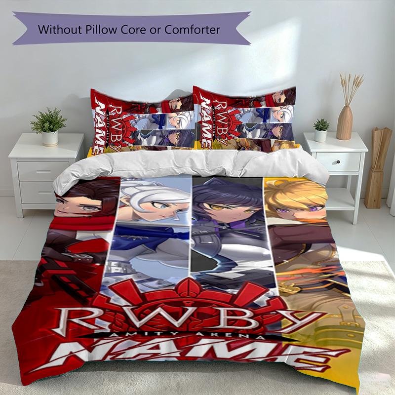 3pcs Custom Name RWBY Volume Bedding Set,Includes 1 Duvet Cover and 2 Pillowcases,All-season Bedroom Decor