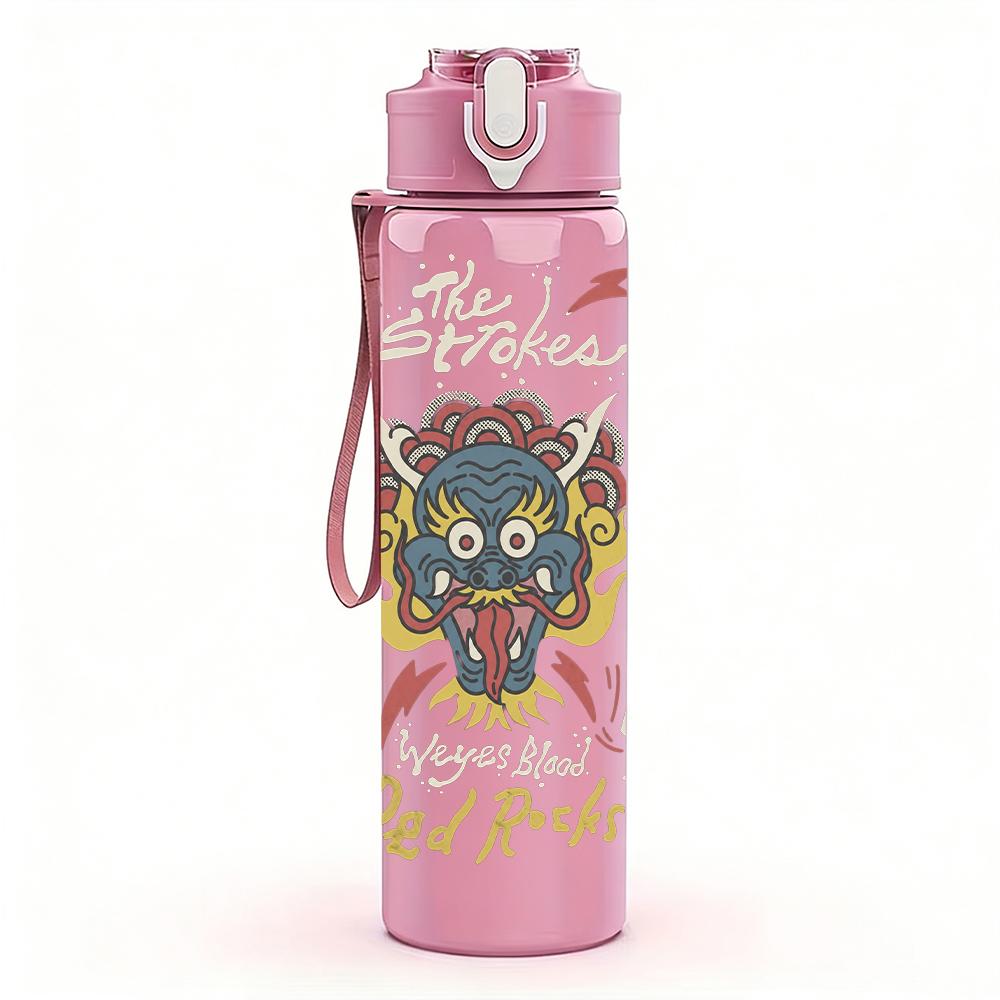 1PC Camel Retro Western Skull Graphic Print 750ml Portable Sports Water Bottle Leakproof Gym Outdoor Travel Drink Cup