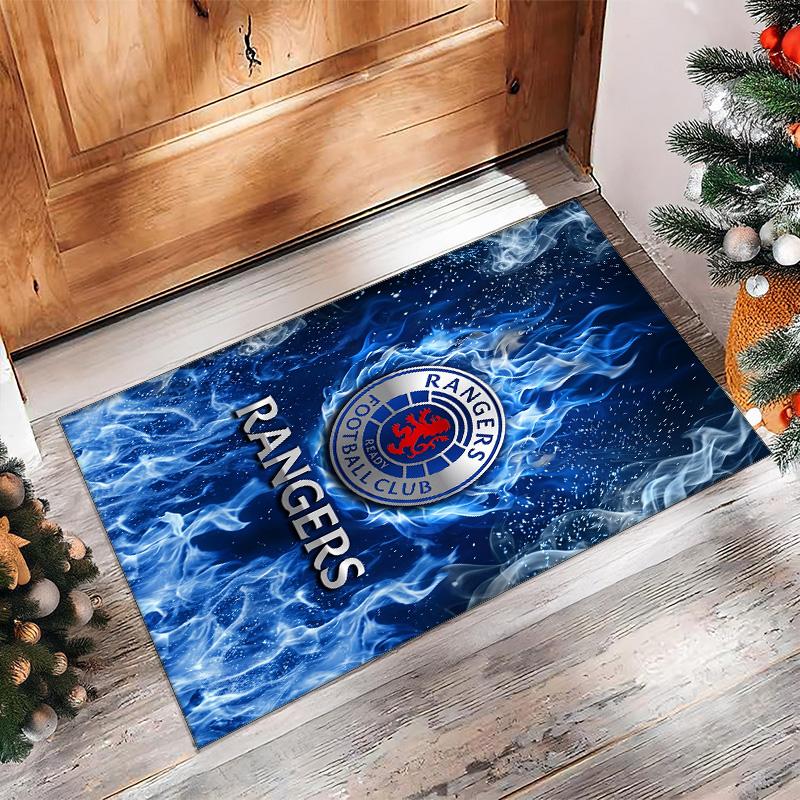 Rangers FC Футбол Футболный Узор Мягкий Ковер для Зоны Нескользящий Ковер для Пола в Помещении Спортивный Декоративный Коврик для Спальни