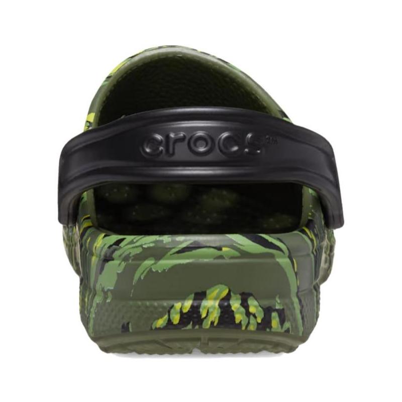 Crocs Дышащие Туфли-сабо с Круглым Носком на Толстой Подошве Унисекс Камуфляжный Зеленый