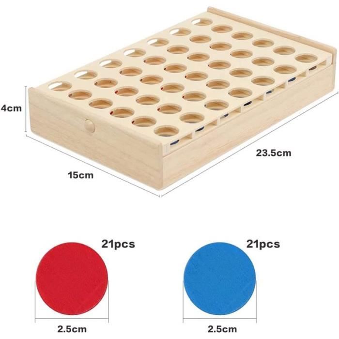 Jeu de société - FOLAYA - Jeu 4 en Bois - Portable - Écologique - 2 joueurs ou plus