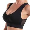 Plus Size Seamless Sports Bra for Women Breathable Mesh Fabric Push-Up with Removable Pads Comfort Vest Style Bra