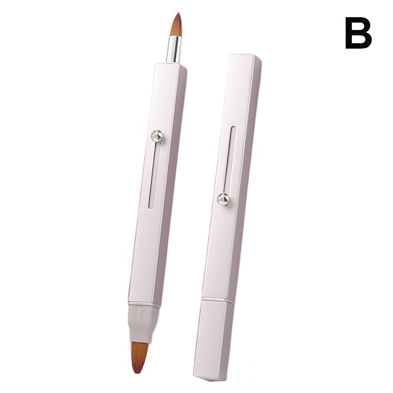 Portable Soft Retractable Lip Brush Double Head Makeup Brush With Cover Lipstick Brush Concealer Brushes Beauty Tool
