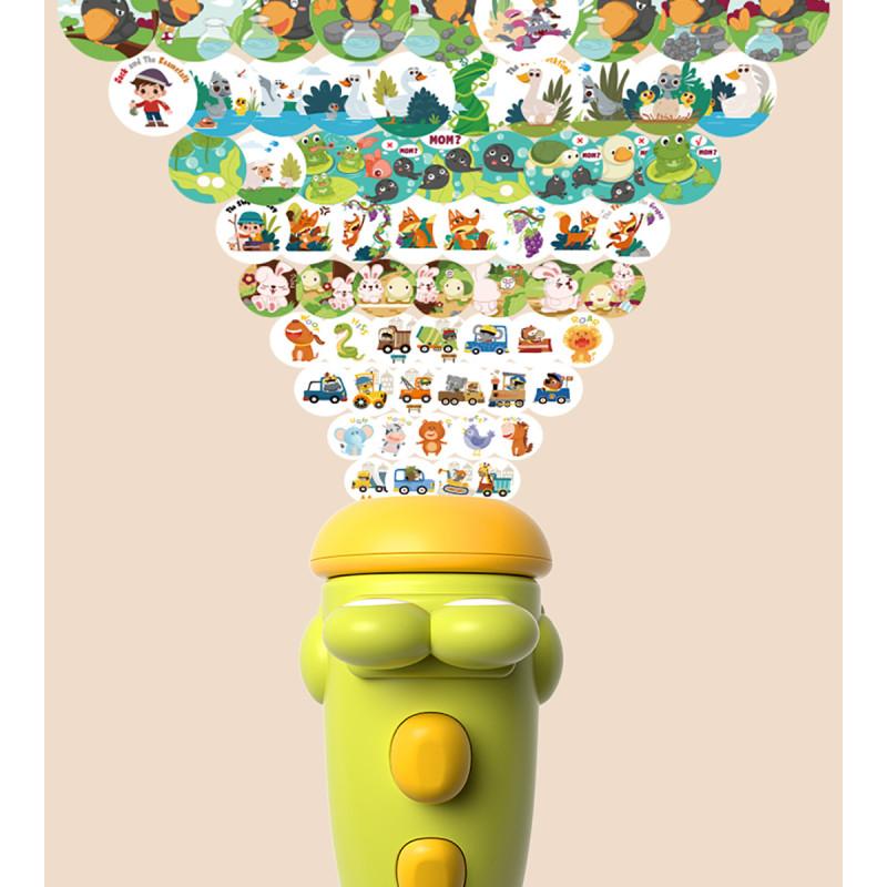 Проектор-игрушка для сна ребенка с фонариком и слайдами историй для детей