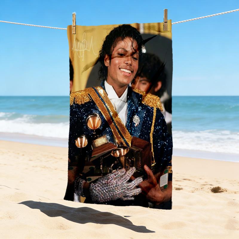 Michael Jackson Collage Stylish Digital Printing Beach Towel Quickdrying Absorbent Blanket For Beach Pool Gym Travel