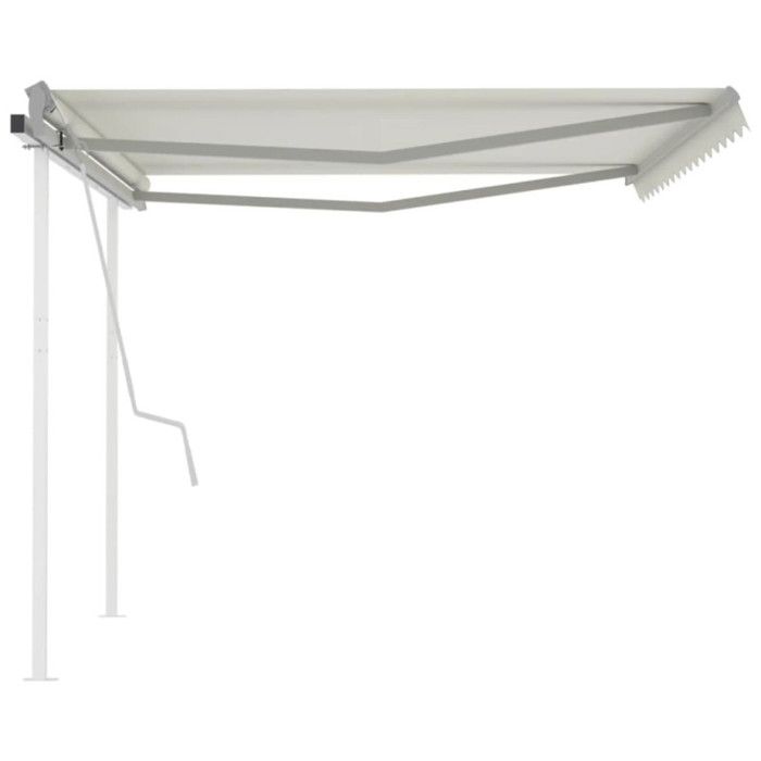 VidaXL Manual Retractable Awning with Posts 4x3 M Cream 3069937