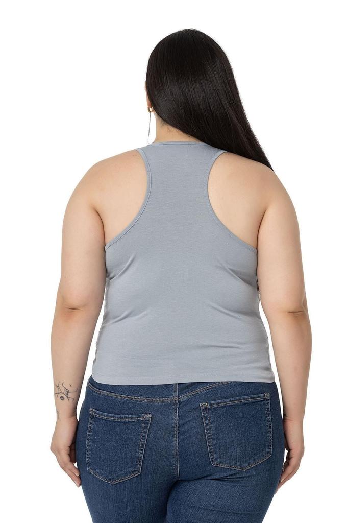 Women's Style Big Size Body Plus Size Halter Neck Mink Body With Draped Front And Sides