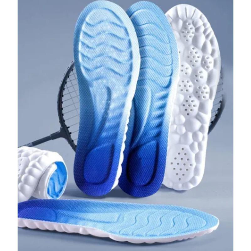 4D спортивные стельки, мягкие дышащие, высокоэластичные амортизирующие подушечки для беговой обуви для мужчин и женщин, латексные массажные стельки