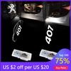 2026 Hot Car Sticker 2pcs LED Ghost Shadow Projector Car Door Light Custom Laser For Peugeot 407 2004 2005 2006 2007 2008-2012 F