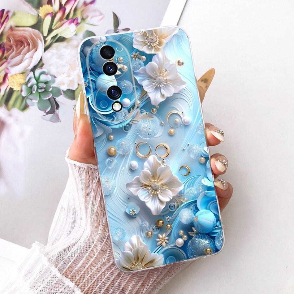 For Honor 70 70Pro Pro+ Cute Flower Butterfly Cat Painted Case For Honor70 70 Pro Plus 5G Soft Silicone TPU Phone Cases