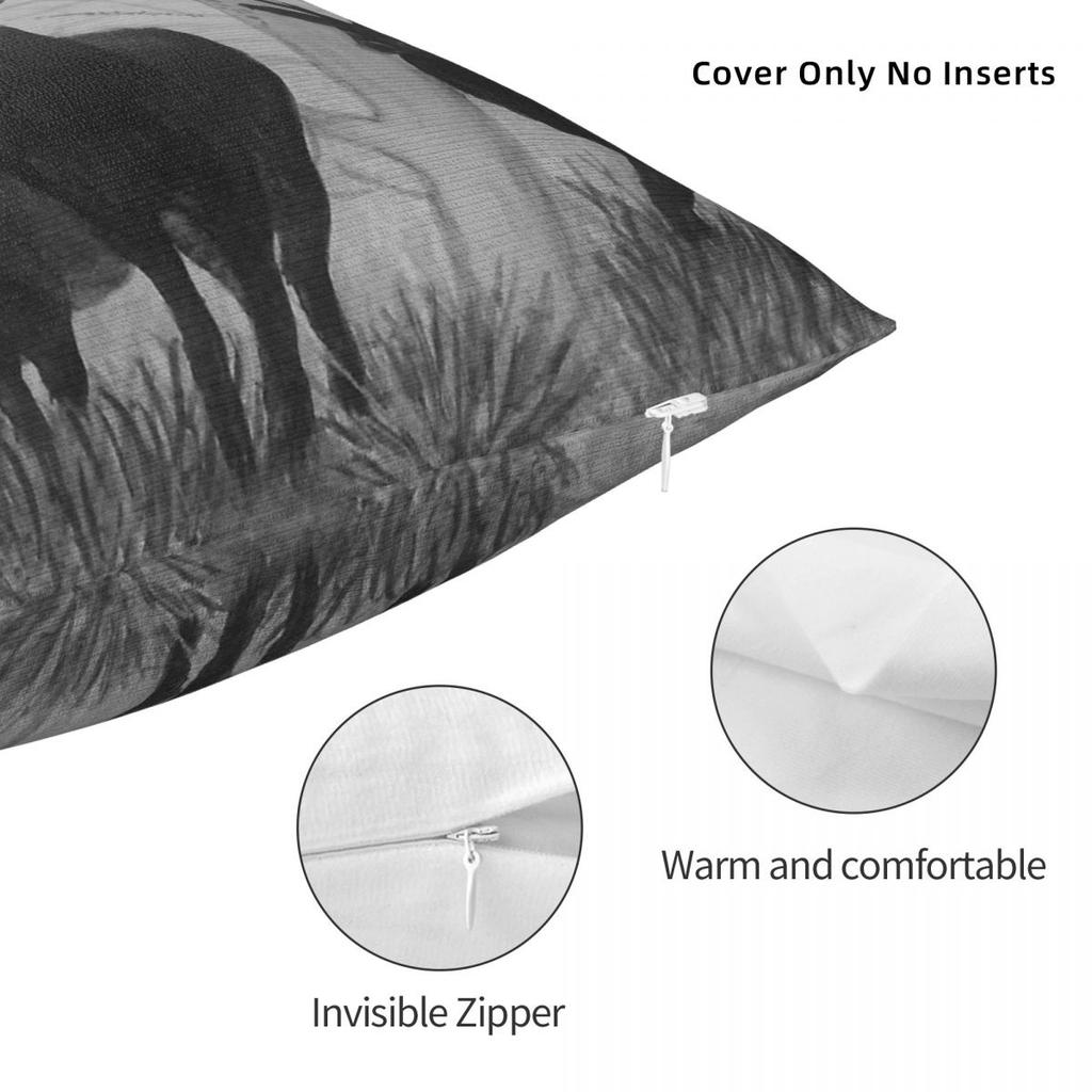 Buck Animals Winter Square Pillowcase Polyester Linen Velvet Pattern Zip Decorative Throw Pillow Case Sofa Seater Cushion Cover