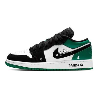 Air Jordan 1 Винтажные Баскетбольные Кроссовки Женские Низкие Зеленый/Черный 553560-113(Команда56-)