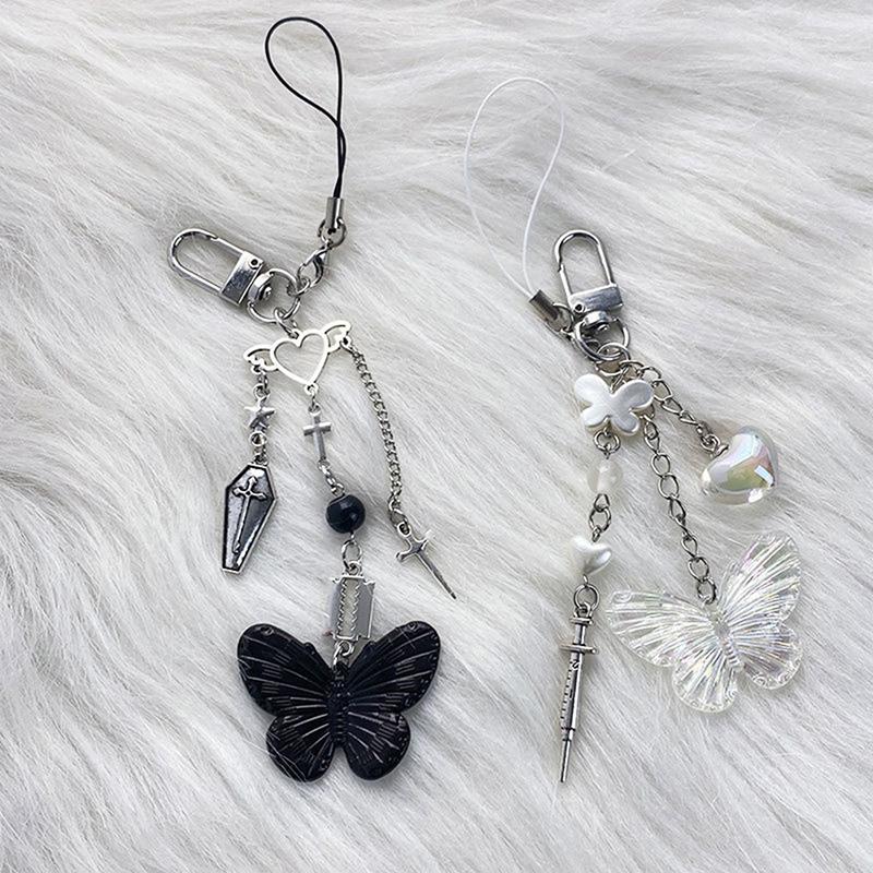 Pink Y2K Phone Charms Pendant Kawaii Key Chain For Bag Cute Accessories Women Girl Strap Lanyard Beaded Ins Korea