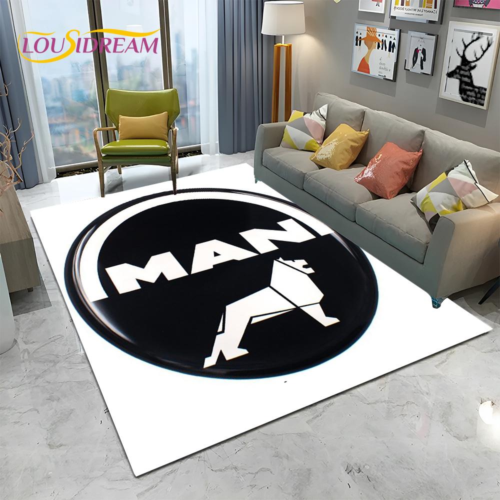 Man Truck Logo Series 3D Печать HD Ковер Ковер для Дома Гостиная Спальня Диван Коврик Декор, детский коврик Нескользящий напольный коврик