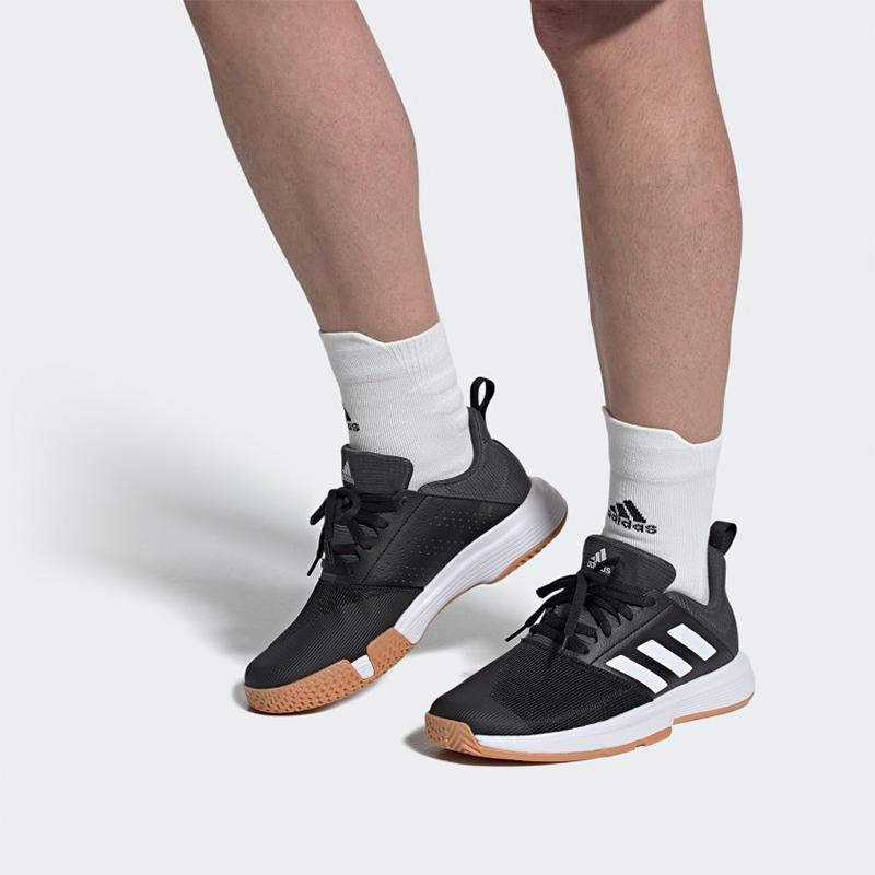 adidas Essence Комнатные Амортизирующие Нескользящие Низкие Бадминтонные Кроссовки Унисекс Обувь Черно-Белая FU8397