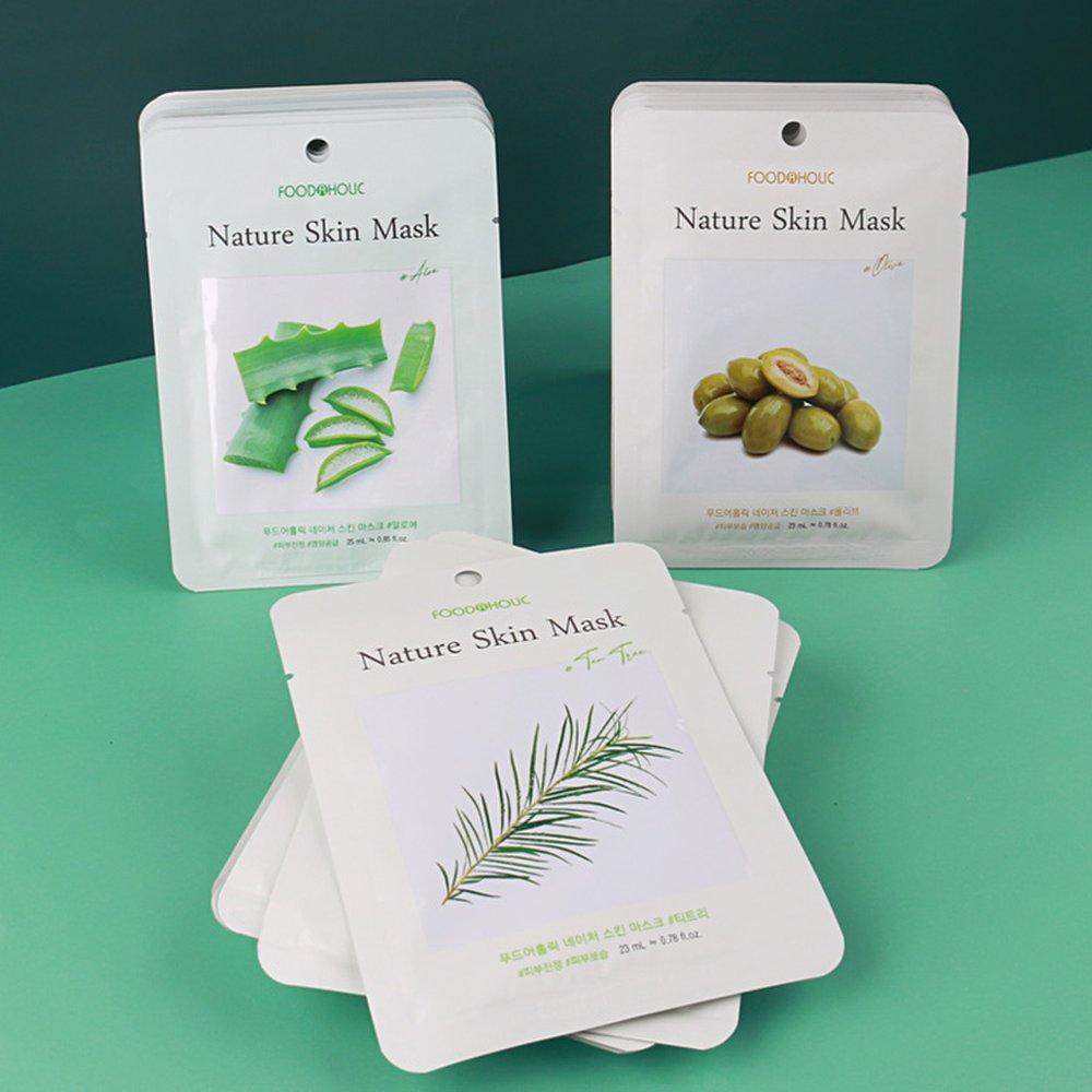 (30 Sheets) Nature Skin Calming Mask Pack (Tea Tree Olive Aloe)