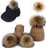 Faux Women Diy Raccoon Fur Pom Poms Ball For Knitting Beanie Hats Accessories