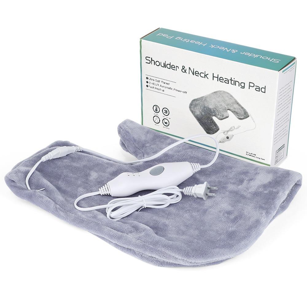 American Plug Electric Heating Pad 3 Temperature Adjustable Soft Comfortable Shoulder Neck Hot Compress Pad Flannel