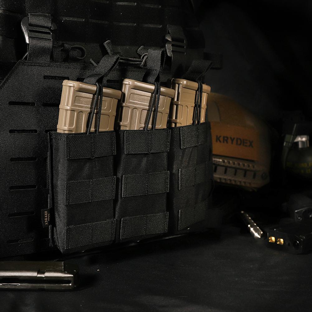 KRYDEX Одинарный/Двойной/Тройной Открытый Подсумок для Магазинов с Креплением MOLLE для 5.56mm M4 M16 Охотничьи Аксессуары