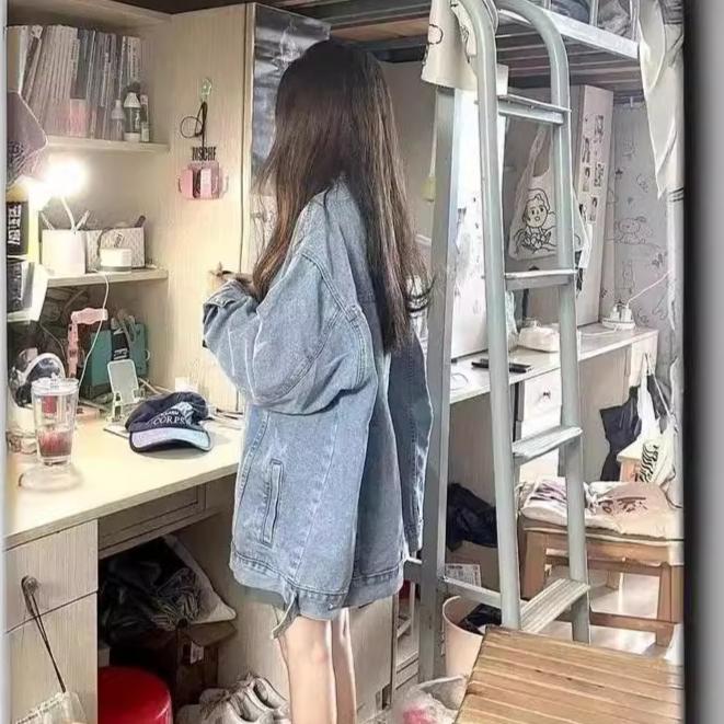 Весна и осень Женская джинсовая куртка больших размеров Vintage Tide Loose Chic Top