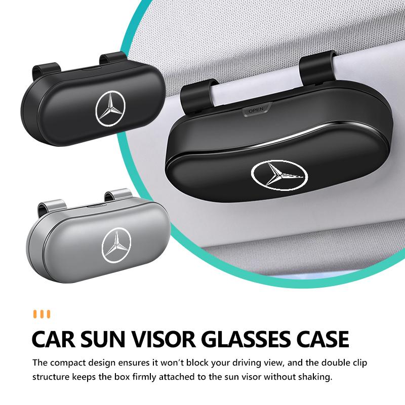 AABIB1 Car Visor Sunglasses Glasses Case Glasses Holder Clip Box For Benz Exclusive AMG W124 W203 W204 SPRINTER V CLASS VIANO