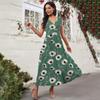 Women's Casual And Fashionable Floral Print V-Neck Sleeveless Dress Sleeveless Dress