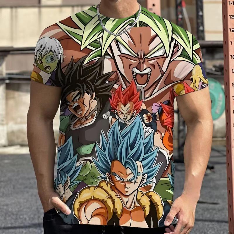 Футболка Dragon Ball для детей, футболки, аниме-фигурки, футболка Son Goku Super Saiyan, футболки для мальчиков, детская одежда, летняя одежда с коротким рукавом