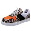 Женские повседневные туфли на плоской подошве с леопардовым принтом, женская обувь для скейтборда, женские кроссовки на платформе, обувь на плоской подошве со шнуровкой, прогулочная обувь с низким вырезом