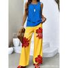 Layer Double Women Sleeveless Vest And Pants Set Casual Solid Two Piece Outfit Fashion Daily Matching Suit