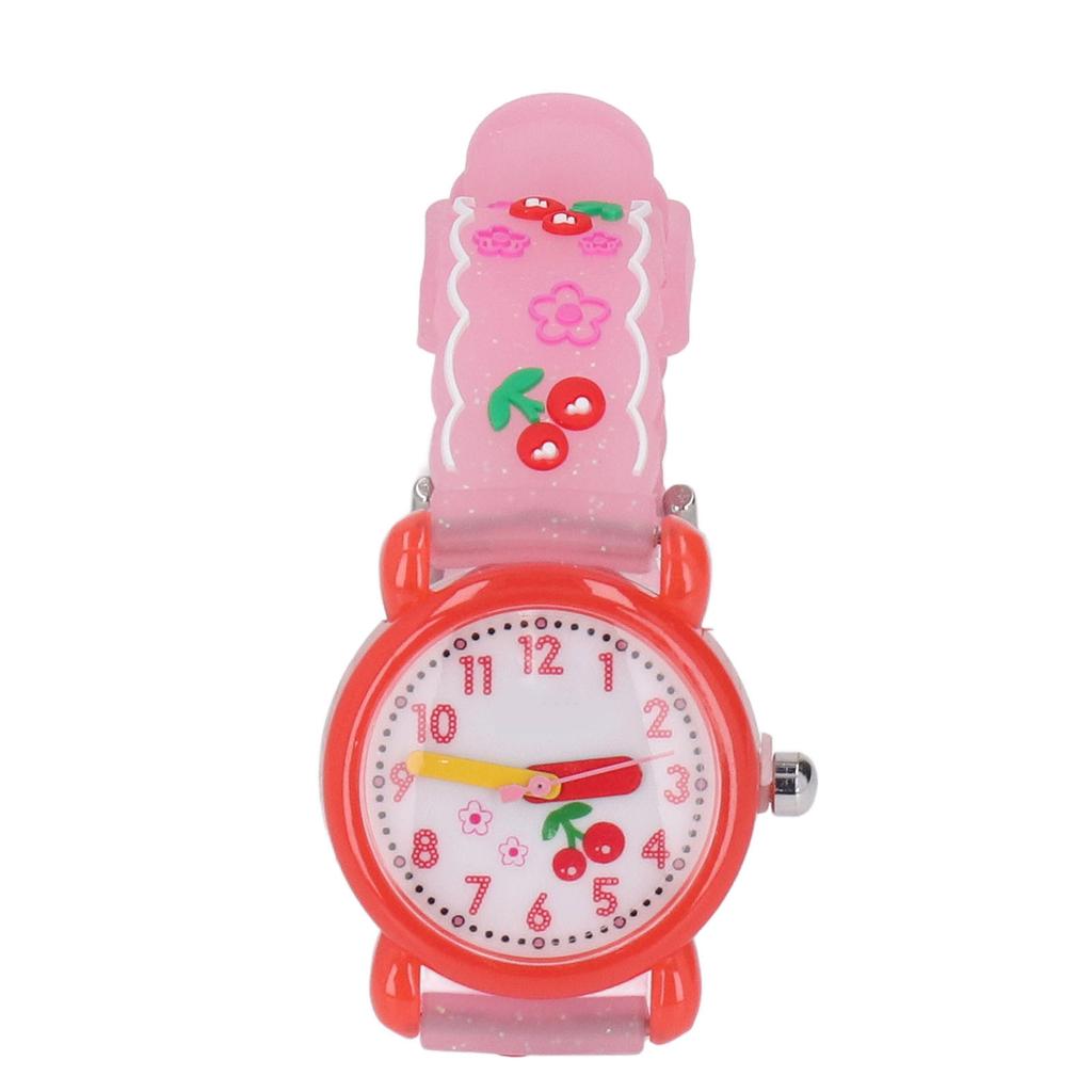 Kids Watch Cute Cartoon Waterproof Portable Adjustable Watch Birthday Gift for Girl Aged 3 To 8 Red
