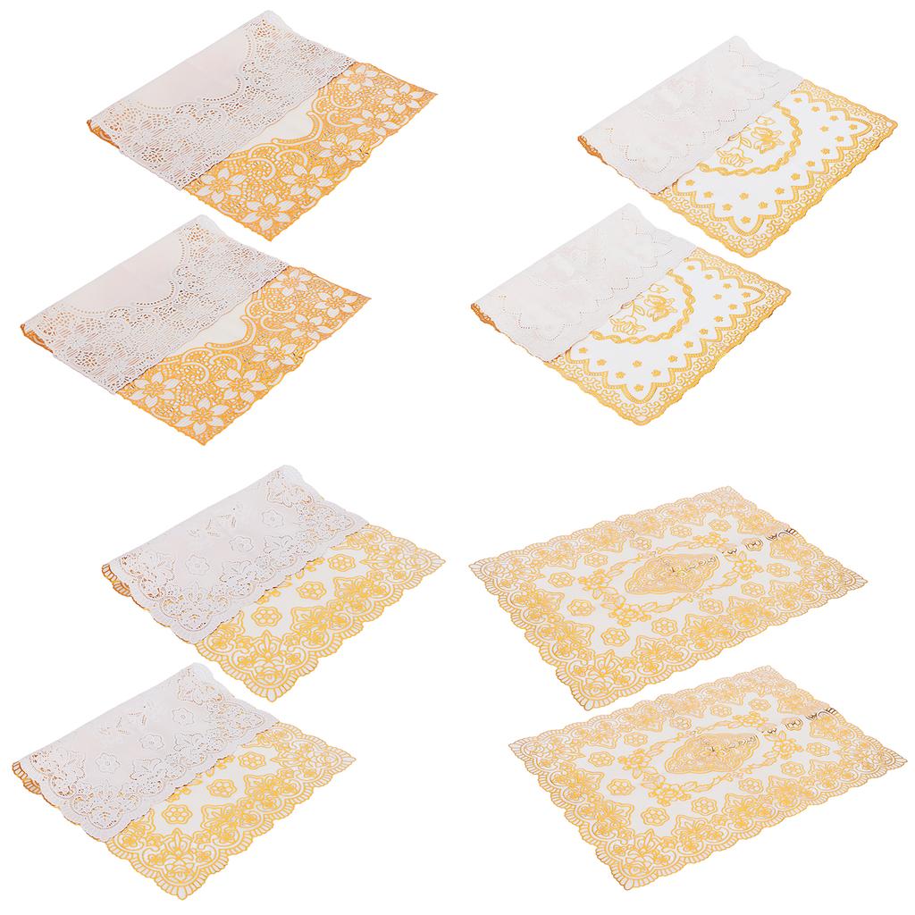 2 шт 30 см x 45 см ПВХ коврик для стола золотые салфетки подставки под чашки кухонное свадебное украшение