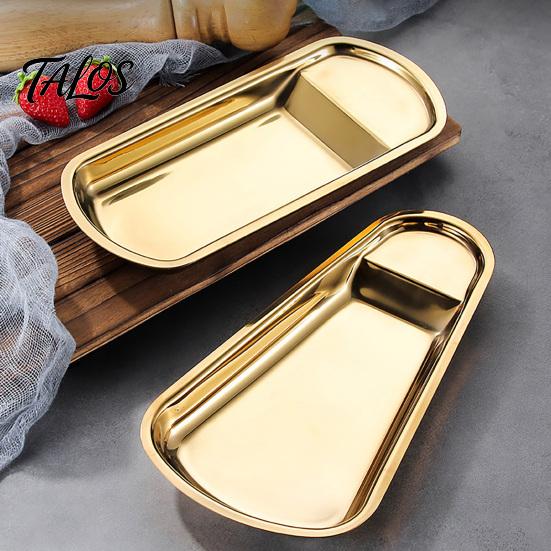 Modern Buffet Utensil Tray Stainless Steel Tray, Serving Spoon Holder with Food Tongs Non Stick Rest Rack, Plate for Bread Cake, Kitchen Counter