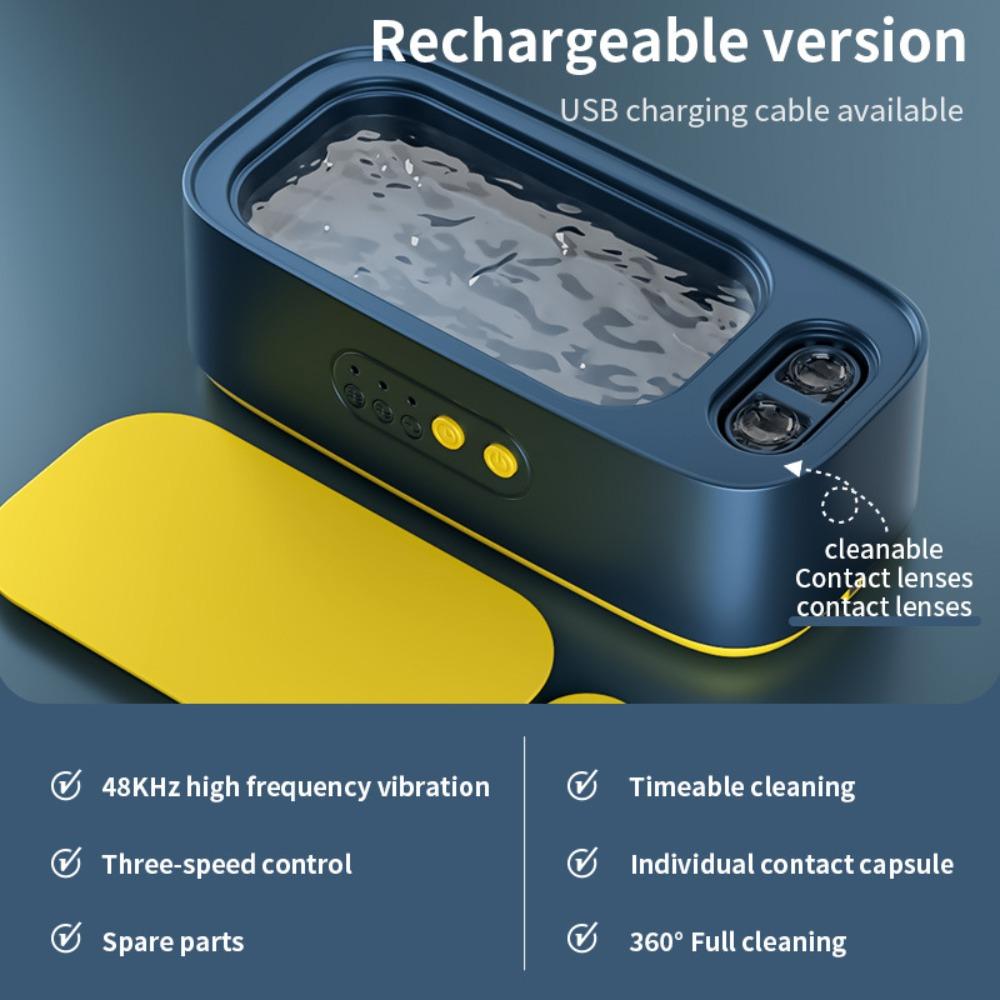 Ультразвуковой очиститель для очков с 3 режимами таймера, автоматический инструмент для чистки, бытовой