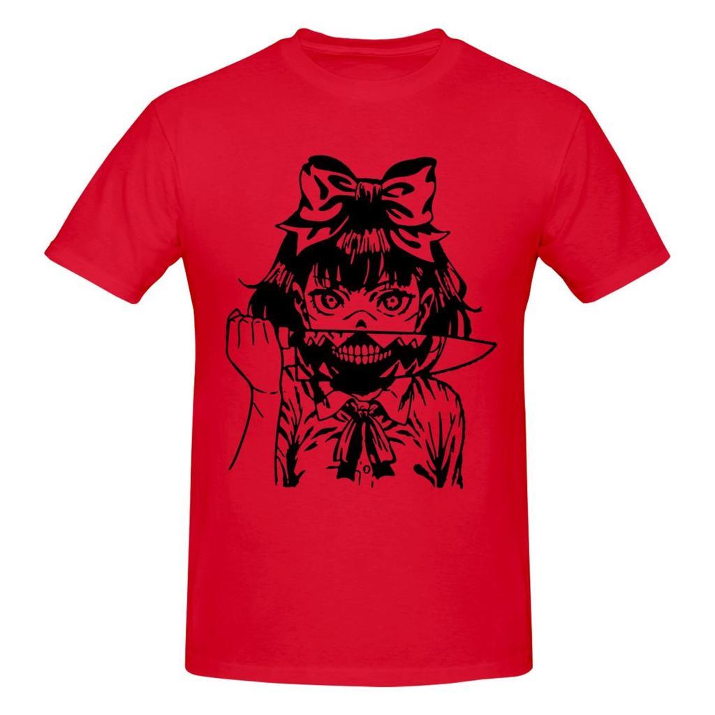 Unisex Junji Ito Funny T Shirt Vintage Plus Size Oneck Cotton Custom Sleeve Tee Shirt