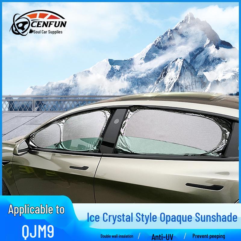 AITO M9 Ice Crystal Opaque Camping Privacy Curtains: Sunshade, Sun Protection, Heat Insulation for Side Windows.