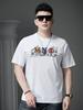 European Style 2025 Summer New Men's Letter Print Rhinestone Short-Sleeve T-Shirt Trendy Brand Half-Sleeve Top Round Neck Tee