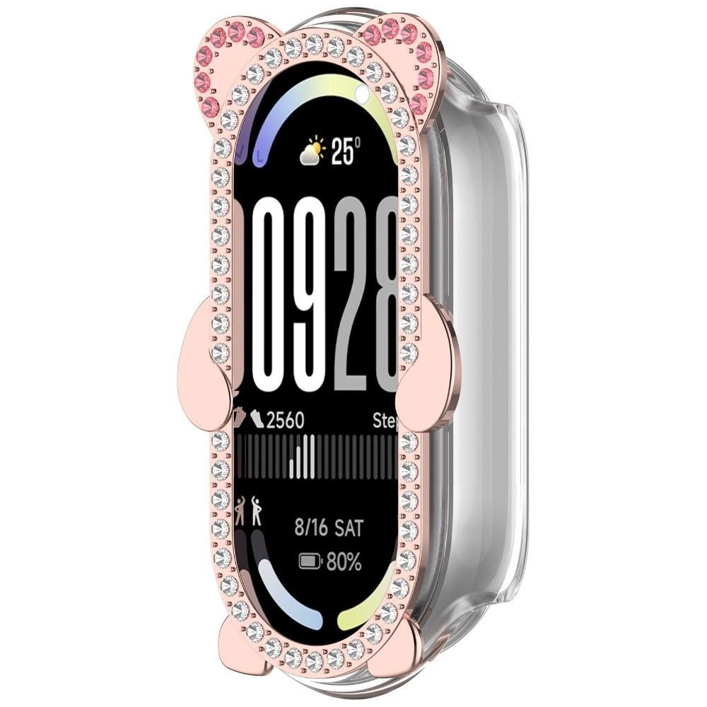 Diamond PC Protective Case Cute Bear Screen Protector for Xiaomi Band 8 Smart Watch Accessories