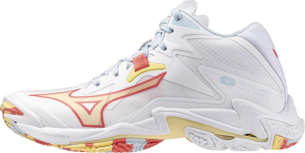 Mizuno Wave Lightning Z8 Mid sneakers textile/synthetic white/coral/banana