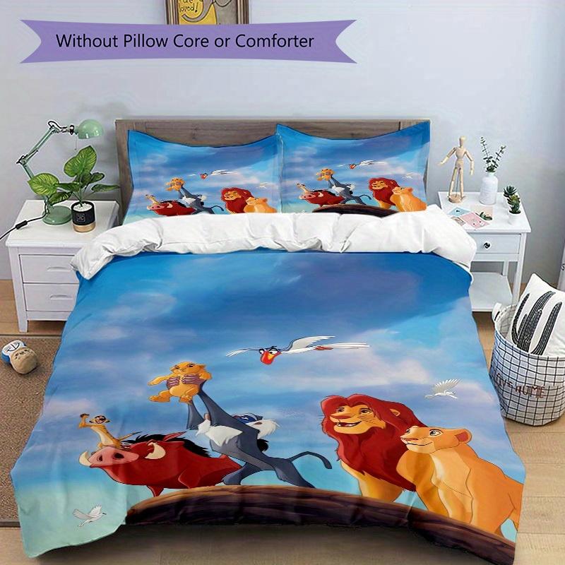 3pcs set Lion King, Simba, Timon Bedding Set with Duvet Cover + Pillowcases, All-Season Polyester, Home and Decor 82