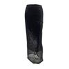 Maxi Skirt High Waist Solid Color Long Skirt with Shiny Sequin Decoration Home Commuting Street Leg-lengthening Skirt