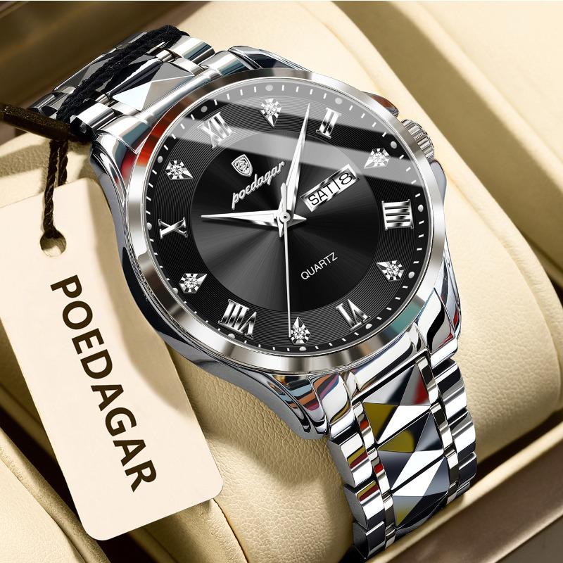 Top Brand Fashion New Men's Watch Luxury Double Calendar Quartz Luminous Waterproof Men's Watch