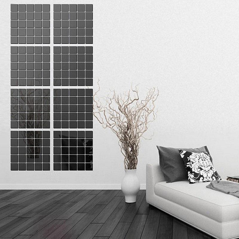 100 шт./лот 2x2 см Мини Квадратные Стеклянные Зеркальные Мозаичные Плитки Для Стен Ванной Комнаты DIY Домашний Декор Поделки Настенные Художественные Декоры