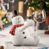 Креативный рождественский снеговик, смоляная винная стойка, украшение для гостиной, обеденный стол, украшения для винного шкафа