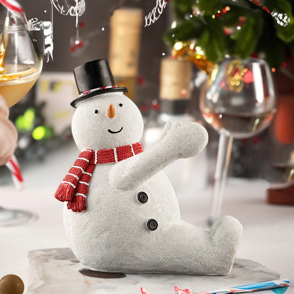 Креативный рождественский снеговик, смоляная винная стойка, украшение для гостиной, обеденный стол, украшения для винного шкафа