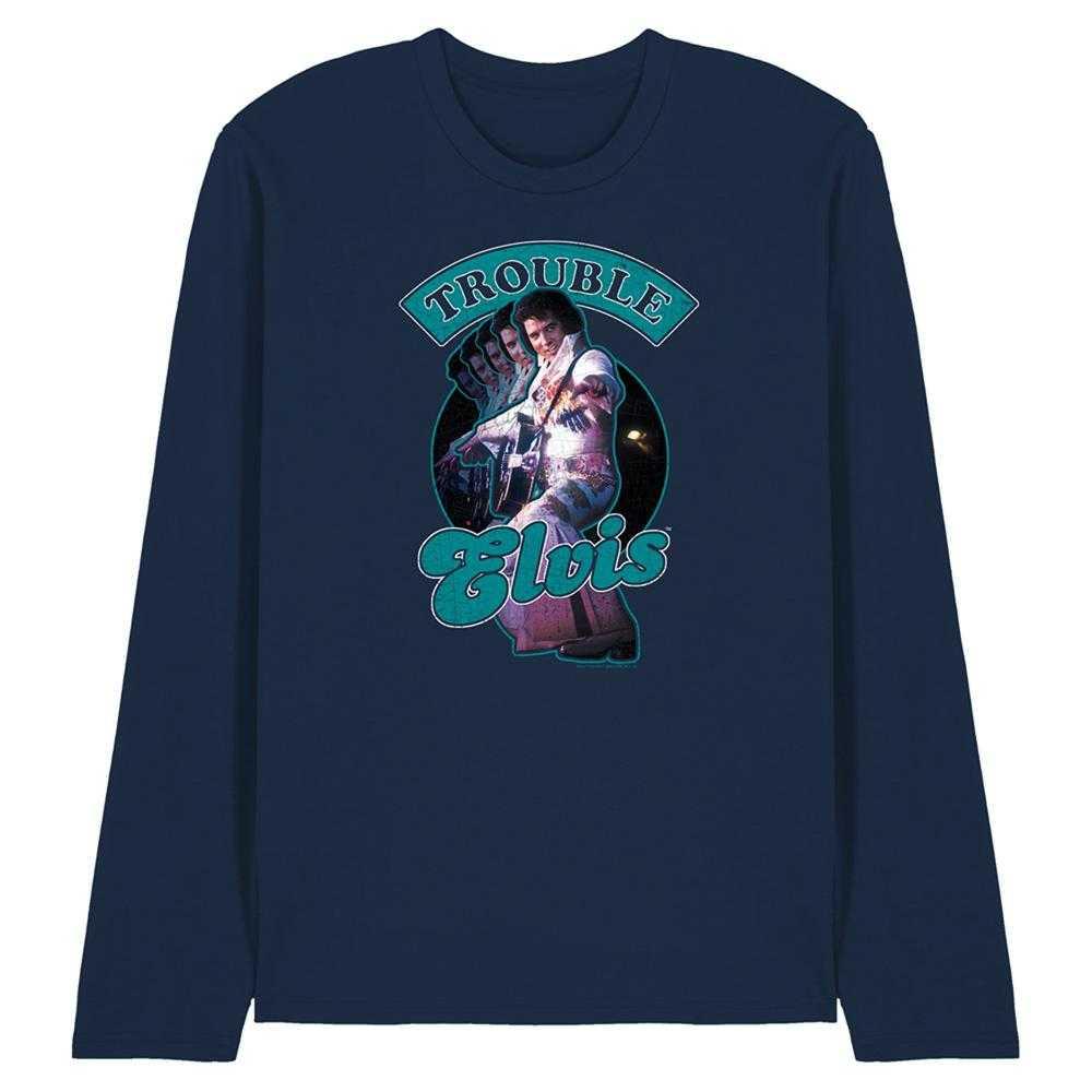 Elvis Unisex Adult Total Trouble Long-Sleeved T-Shirt