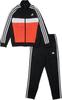 Adidas Essentials Tiberio Tracksuit Set J150 Kids' 3-Stripes (ECL62) - Top Black/Bright Red/White, Bottom Black/White (IY1795)