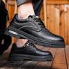 Мужские повседневные кожаные туфли весна осень Модные мужские туфли-оксфорды на платформе для прогулок Уличная обувь Модные кроссовки Мужские туфли на плоской подошве
