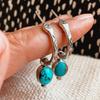 Vintage Silver Color Turquoise Snake Hoops Huggie Dangle Earrings For Women Drop Earring Fashion Jewelry