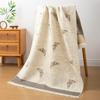 Ethnic Style Oversized Pure Cotton Jacquard Bath Towel with Tassels - Thickened Multi-layer Gauze.